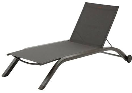 Hespéride - Transat Inclinable Jimani Mocha et Praline 2 Roues - Anti-Rouille et Texaline - 4 Positions - Mobilier Détente pour Jardin, Terrasse, Balcon