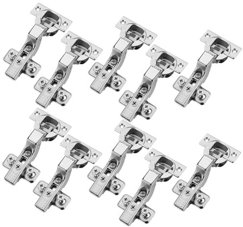 Set di 10 cerniere BLUM con battuta interna 71B3750 110° con chiusura automatica incl. piastra di montaggio 173L8100 e viti di sistema