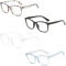 DXPETA Kids Blue Light Glasses, 4-Pack PC Material Blue Light Blocking Glasses For Kids, 14.1 X 13.6 Cm/5.55 X 5.35 In, Black/White/Cow Print Jelly Frame