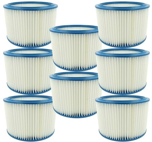 vhbw 8x Filterelement kompatibel mit Hilti VCU 40 L Nass-/Trockensauger - Feinstaubfilter