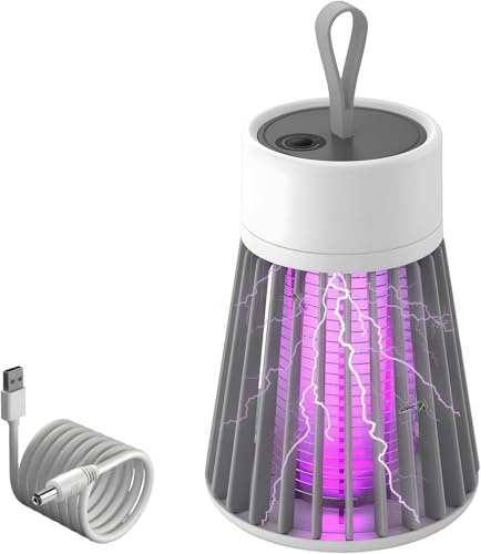Mozzguard Mosquito Zapper, 2025 Neue Moskito Lampe,Tragbar Mosquito Killer Lampe, Mozzguard Mit USB-Kabel, Mozzy Guard für Drinnen und DraußenInsektenvernichter Für Schlafzimmer, Camping (Grau)
