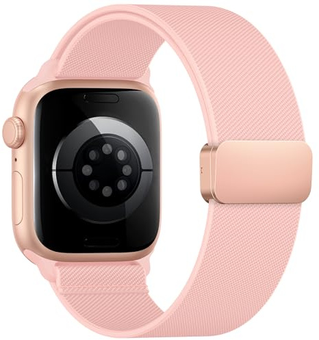 Bracelet Élastique Magnétique Compatible avec Apple Watch 38/40/41/42mm | Bracelet Magnétique Pratique et Ajustable,Nylon Respirant, Bracelet Pour series 11 10 9 8 7 6 5 4 3 2 1 SE Ultra