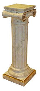 Antikes Wohndesign Blumensäule Blumenständer Barock Säule Standsäule Creme
