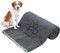 KinHwa Serviette pour Chien Super Absorbant，76cm x 127cm Grande essuie Patte Peignoir Chien séchage Rapide avec Brodé Patte Impression de Nettoyage pour la Pluie,la Douche et la Natation Gris