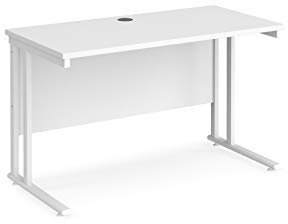 Mr Office Furniture Ltd Maestro 25 WL straight desk 800mm x 600mm - white cantilever frame, white top (1200x600)