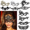 FLOFIA 10Stück Spitze Maske Schwarz Venezianische Maske Damen Lace Maske Maskerade Gold Augenmaske Frauen Fasching Maskenkostüm Gesichtsmaske Halloween Karneval Maskenball Gothic Cosplay Party