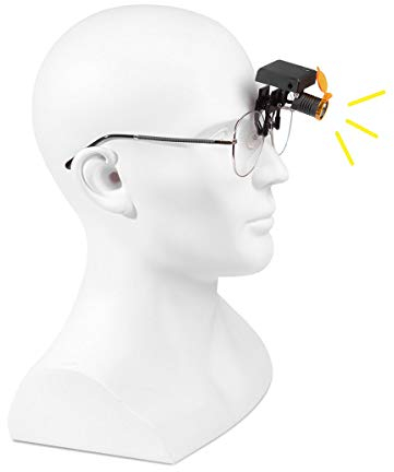 Stirnlampe Scheinwerfer 3W LED Wireless Scheinwerfer für Fernglas Lupen Brille mit optischem Filter Clip-on Typ + Aufbewahrungsbox