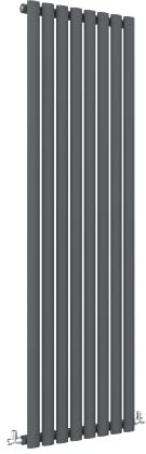 Anthracite Vertical Radiator 1600x472mm Oval Single Panel Column Designer Radiator Central Heating