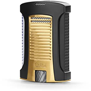 Colibri Daytona Jet Feuerzeug | Zigarren- und Zigarettenanzünder | Windbeständig | Funktioniert mit Butan (Nicht im Lieferumfang enthalten) | Schöne Elegante Geschenkbox | Zwei Jahre Garantie (Gold)