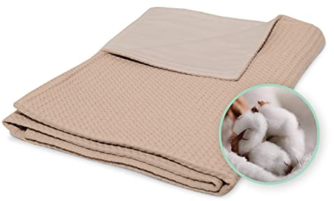 ULLENBOOM ® Babydecke 70x100 cm, in Sand (Made in EU) - Baby Decke Neugeborenen, Aus 100% OEKO TEX Baumwolle, ideal für Kinderwagen