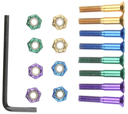 Harilla 8pcs Ersatz Skateboard Truck Hardware Set Longboard Schrauben Schrauben Muttern Teil Robuste Mischungsfarbe, D 25 mm