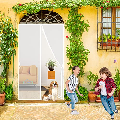 Zanzariera Universale Finestra, 175x270 cm Rete Zanzariera Fissa Regolabile, con Nastri Autoadesivi e Puntine per Cucina/Soggiorno/Camera da Letto, Bianca, Nuova Versione