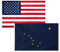 90 x 150 cm USA-Flaggen und Alaska-Staat, USA-Alaska-Flagge, strapazierfähig, windbeständig, lichtbeständig, bestickte Alaska-Flagge mit Messingösen.