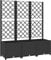 vidaXL Jardinera con Enrejado Macetero Soporte Caja Plantador Flores Plantas Jardín Patio Terraza Balcón Decoración PP Negro 120x40x136 cm