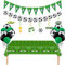 PLULON 30pcs Football Party Decorations Birthday Party Supplies for Boys Football Bunting Banners Soccer Balloons Tablecloth Hanging Swirls for Kids Birthday Soccer Sports Events Themed Decorations