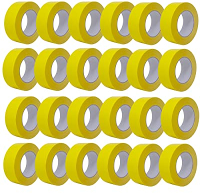gws tapes 24 Rollen Gelb Gewebeklebeband, extra stark haftendes Panzerband zum Bündeln und Fixieren, Duct Tape in verschiedenen Farben, Länge: 50 m x 48 mm breit