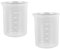Measuring Jugs Pack of 2 Transparent Measuring Jugs Multipurpose 250ml PP Plastic Graduated Beakers Double Side Measure Containers for Household Kitchen Cooking Lab