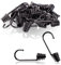 com-four® 20x Spiralhaken - lackierter Metallhaken - Endstück für Spanngurte, Gepäckspanner, Planenseile, Expander, Kordeln und Abspannseile - Haken für Abspanngummis (schwarz - 06mm)