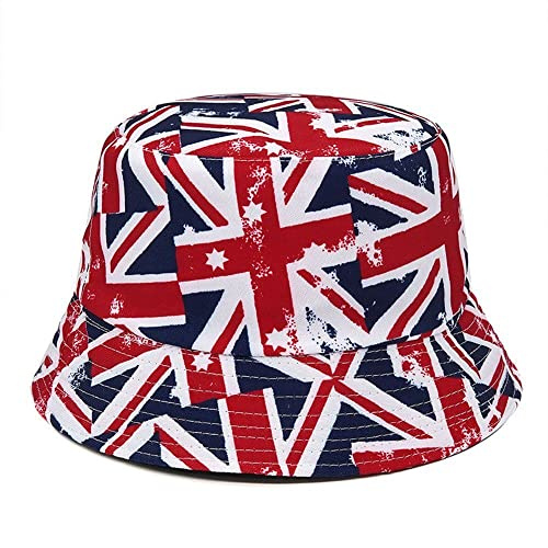 ARG Union Jack, wendbarer Fischerhut, Unisex, 100 % Baumwolle, König Krönungshut, Union Jack 3, One size