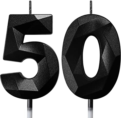 Geburtstagskerzen Zahlen Kerze 50 Tortendeko 50. Geburtstag Mann Frau Kerzen Geburtstag Schwarz Zahlen Geburtstagskerzen für Torte