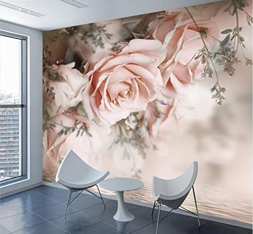 Papier Peint panoramique 3D Floral Rose Nature Peintures Murales Photo Vinyle Papier Peint, 300 * 210cm pour Salon Chambre d'enfants restaurant Décoration Murale