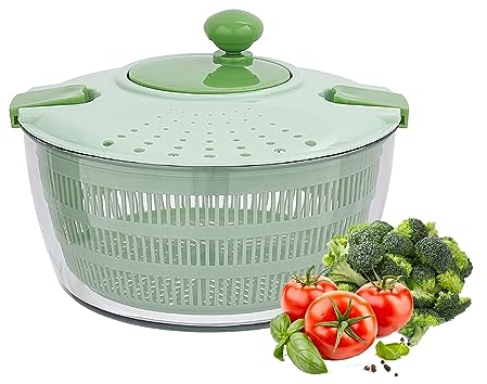 YeRan Centrifuga per insalata da 4,5 l, centrifuga per insalata per frigo, insalata, centrifuga per lattuga, asciugatura e conservazione efficaci per frutta e verdura fresca, facile da usare e