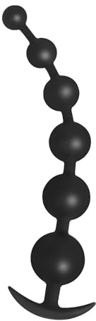 Jouet de massage en silicone souple perlé noir avec poignée en forme de T, portable, extra-long, design en forme de nœud, lisse, arrondi et lisse,Xl