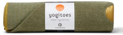 Manduka Yogitoes Yogamatten-Handtuch – leichte, schnell trocknende Mikrofaser, rutschfeste Technologie, Verwendung für Hot Yoga, Vinyasa und Power, 180 cm, Erdfarben
