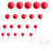 Faux Coloured Polystrene Cake Topper Ball Spheres - Pack of 20 (Red)