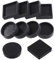 Keadic 8pcs Anti-Rutsch-Gummi-Rollen Tassen, Runde und quadratische Anti-Rutsch-Bein Untersetzer Bodenschutz Möbel Pads für Klavier Sofa Bett Stuhl Couch Stopper (2 * 2 Zoll, Runde & Square-Black)