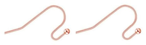 100 Pcs XIAOBUU Earring Hooks Earring Hooks Stainless Steel Golden Fish Ear Wire Ball Hooks for Jewelry Earring Making (Rose Gold)