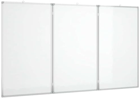 vidaXL Magnetisches Whiteboard, Memoboard mit Haken Metallrückwand, Magnettafel für Schule Konferenzraum Büro, Schreibtafel, Klappbar Aluminium