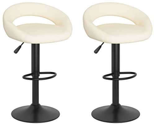 vidaXL 2X Barhocker Drehbar Höhenverstellbar Küchenhocker Barstuhl Tresenhocker Thekenhocker Tresenstuhl Bistrohocker Bar Stuhl Hocker Creme Samt