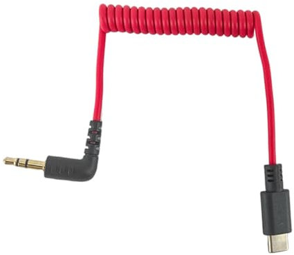 Laroal USB-C-auf-3,5-mm-Audiokabel, Mikrofonadapter, Mikrofon-Federkabel, kompatibel mit Rode Wireless GO 2 / ME/Pro Lark M1 / M2 / MAX / 150 / M1 / MAX Duo