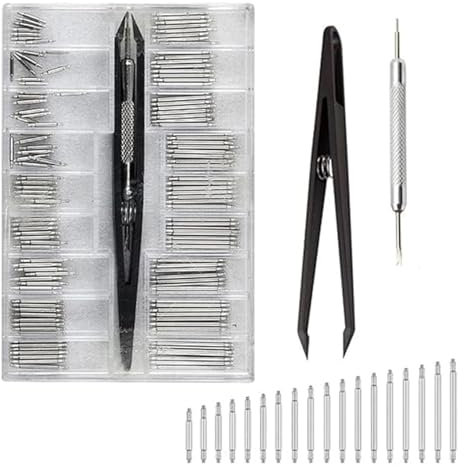 Watch Strap Pins - 144pcs Stainless Steel Watch Repair Spring Bars for All Watch Bands, Adjustable, Durable & Easy to Use