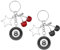 DAWRIS Lot de 2 porte-clés cerises 8 boules esthétiques avec étoile Y2k Bag Charms Porte-clés Pendentif de sac Lucky Charms pour homme et femme Accessoires de sac, rouge/noir, taille unique