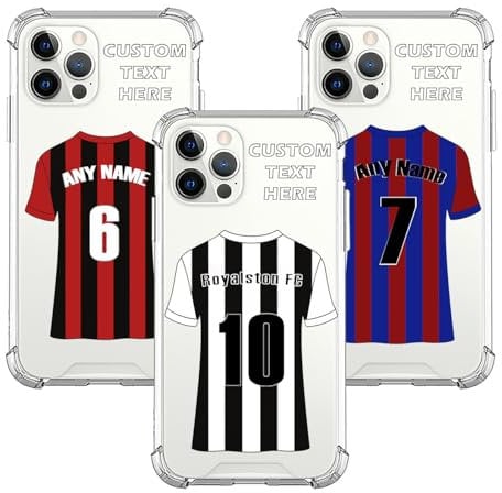 NP-Caser Personalized Phone Custom Case for iPhone 16 15 14 13 12 11 Pro Plus X XR 16e Custom Photo Cover Clear Silicone Impact Case Football Shirt Card Personalised Photo Case