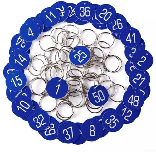 Sleek Design Set of 100 Engraved Number Plates Perfectly Suited to Enhance Any Space's Aesthetics (blue)