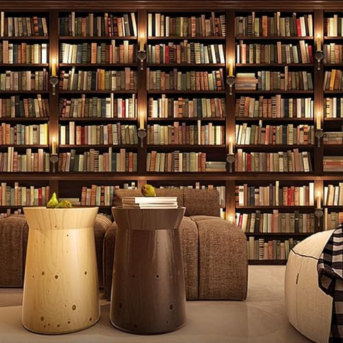 FYRHLH 3D Wall Mural Vintage bookshelf Wallpaper Print Photo Wallpaper Non-Woven Wall Mural Decoration Poster Picture Design Modern Mural for Living Room Kids Bedroom 150cm×105cm
