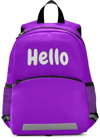 RPLIFE Mochila personalizada para niños y niñas con nombre, color violeta oscuro, mochila de viaje personalizada para el regreso a clases
