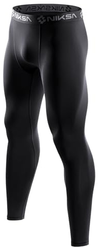 Niksa Kompressionshose Herren Sport Leggings Base Layer Funktionsunterhose | Flatlock-Nähte, Feuchtigkeitsableitendes Gewebe, Vier-Wege-Stretch, für Lauf, Fitness, Basketball, Radfahren, Training