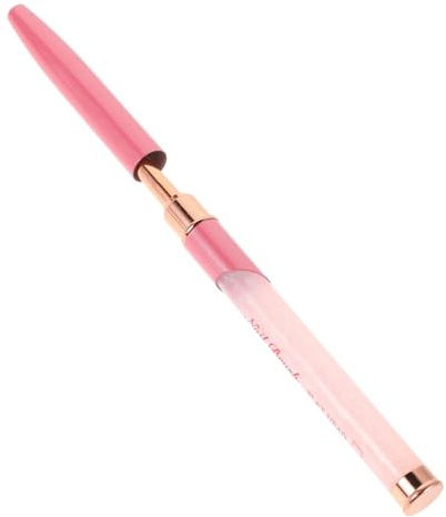 HONMEET Builder Brush Nail Art Pen with Cap Nail Dust Cleaning Brush and Dotting Tool for Gel Polish Design Thin Round for Salon and Home Use Convenient Storage