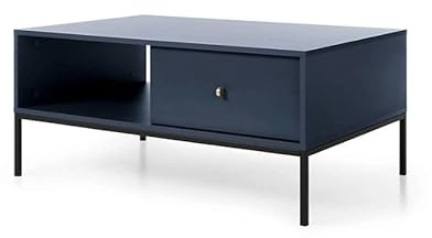 Arthauss Stylish Mono Coffee Table – Navy W104 x H46 x D68 cm | Elegant Living Room Centrepiece with Storage & Metal Legs