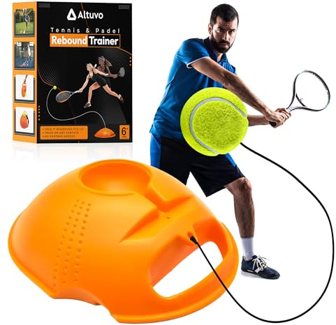 Altuvo 3pc Tennis Trainer Rebound Ball Set – A Tennis Practice Device with Elastic Cord and All Surface Anti Slip Base - Ball Rebounder Training Equipment Outdoor Games for Adults and Kids