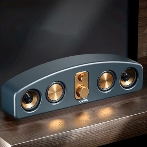 2400mAh Retro Wooden Bluetooth Speaker, 5.0 Channel Wireless Surround Sound System, Cinema Quality Audio, Composite Diaphragm, Wired/Wireless Switching, Compatible with Devices
