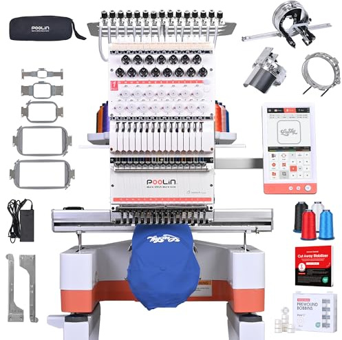 PooLin EOM - Professionelle Industrie und Kompakte Stickmaschine. Starten Sie Ihr kommerzielles Projekt. Personalisieren Sie Kappen, Hüte, Hemden, Pullover und vieles mehr.