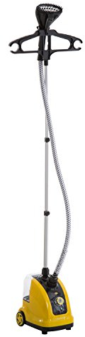 HOMCOM Défroisseur vapeur vertical défroisseur à vêtements 1,4 L 1950 W débit vapeur 30g/min tige telescopique jaune noir