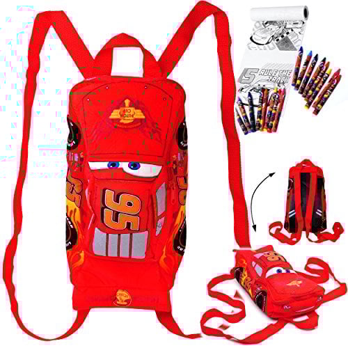 alles-meine.de GmbH Bastelset: Plüsch Rucksack/Kuscheltier & Malset - Cars - Lightning McQueen - Auto - Stifte & Malvorlagen/Ausmalset - Zeichenset - Kinderrucksack Plüsc..