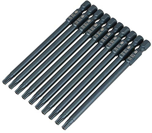 10 Pcs 100mm Long Torx Screwdriver Bits 1/4 Hex Shank T25 Magnetic Security Star Head Driver Set For Electronics Repair Tools