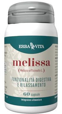 ERBA VITA Integratore Alimentare di Melissa - 60 Capsule - Favorisce la regolare motilità intestinale e contribuisce al rilassamento